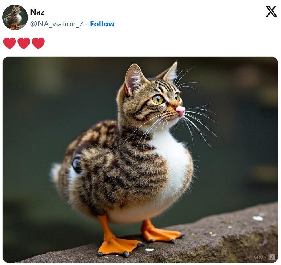 AI generated animal hybrid fail mixing cat and fox features