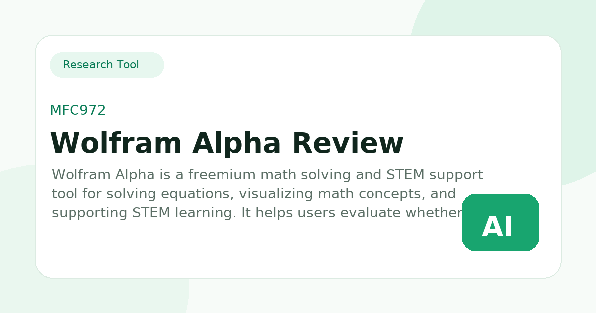 Wolfram Alpha Review, Features, Pricing and Use Cases - MFC972