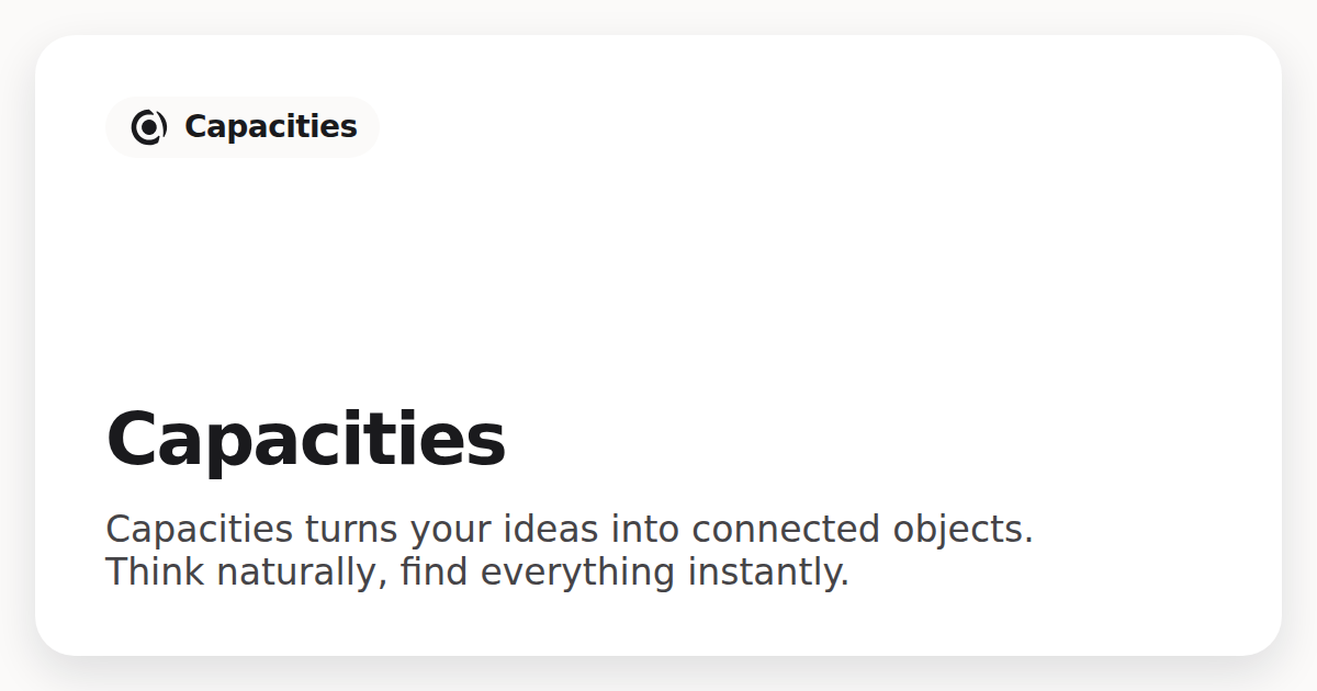 Capacities Official Preview