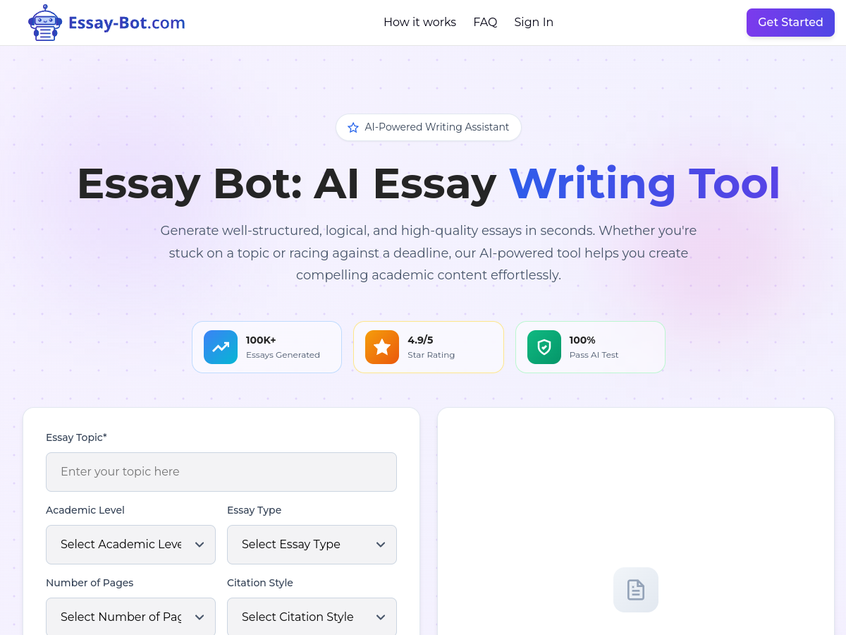 Essay-Bot Official Preview